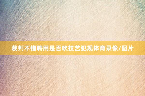 裁判不错聘用是否吹技艺犯规体育录像/图片