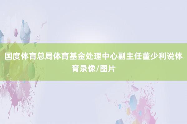 国度体育总局体育基金处理中心副主任董少利说体育录像/图片