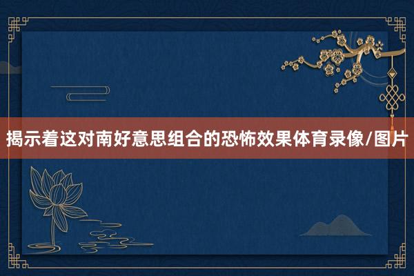 揭示着这对南好意思组合的恐怖效果体育录像/图片