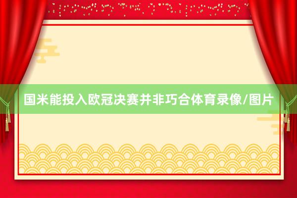国米能投入欧冠决赛并非巧合体育录像/图片