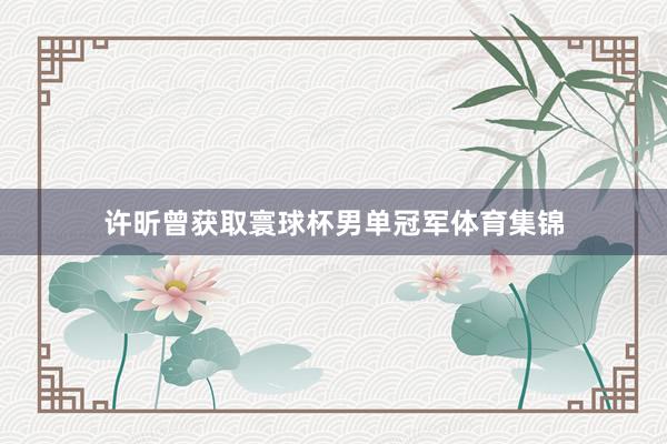 许昕曾获取寰球杯男单冠军体育集锦