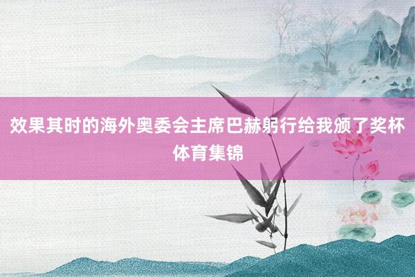 效果其时的海外奥委会主席巴赫躬行给我颁了奖杯体育集锦