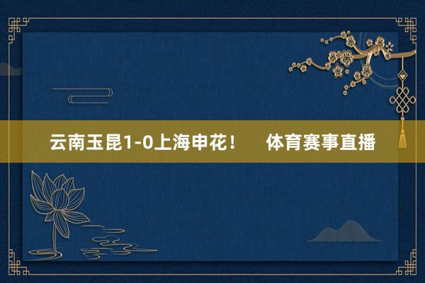 云南玉昆1-0上海申花！    体育赛事直播