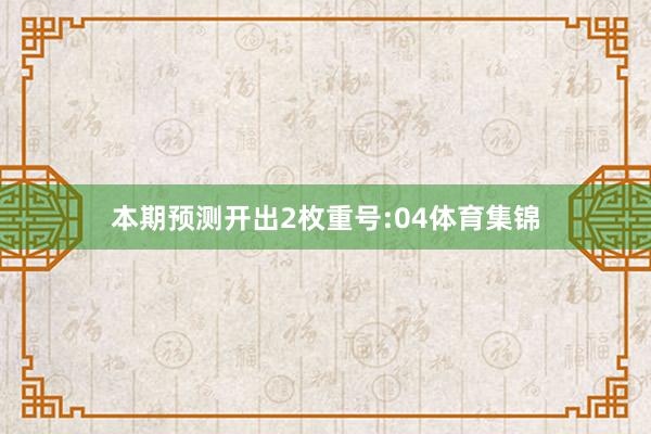 本期预测开出2枚重号:04体育集锦