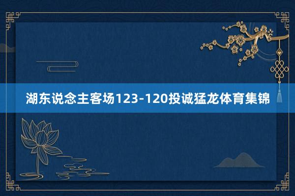 湖东说念主客场123-120投诚猛龙体育集锦