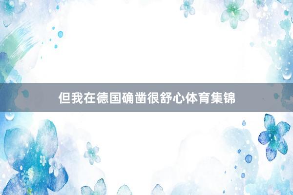 但我在德国确凿很舒心体育集锦