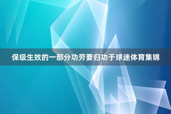 保级生效的一部分功劳要归功于球迷体育集锦